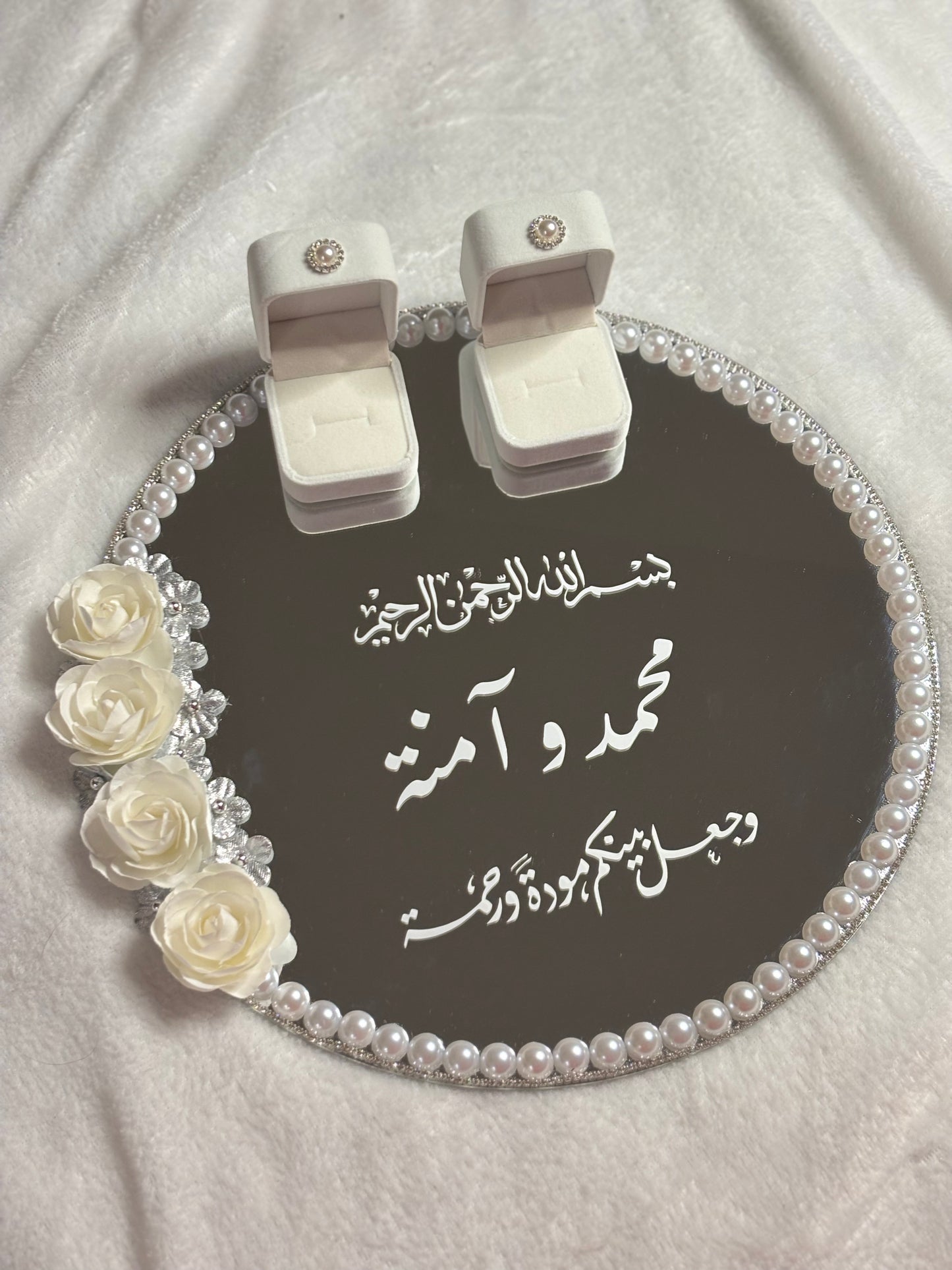 White & Silver Engagement Tray