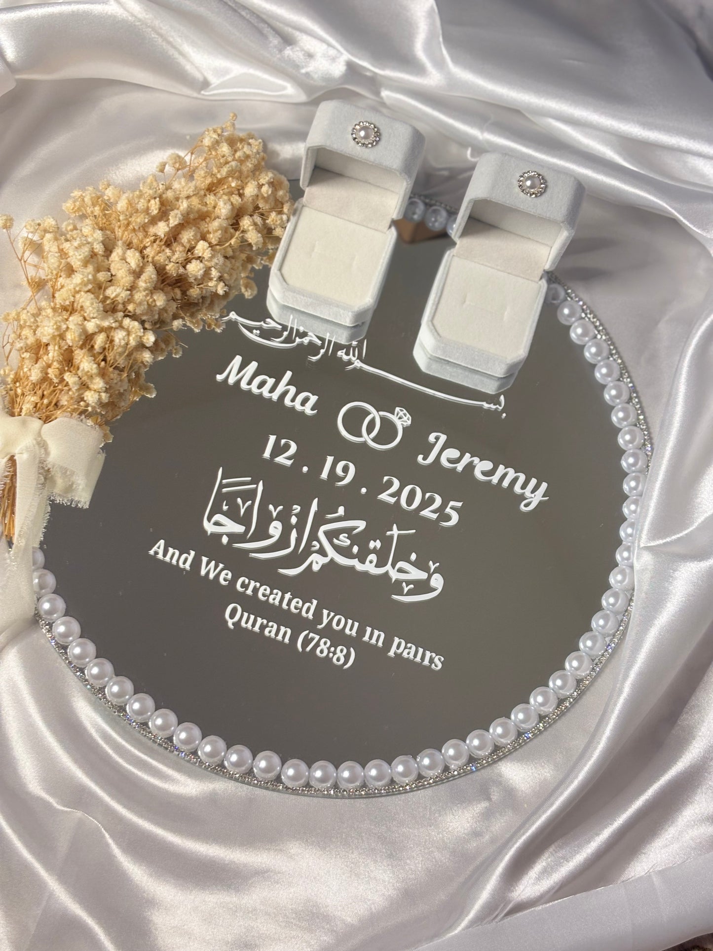 Babybreath Floral Engagement Tray