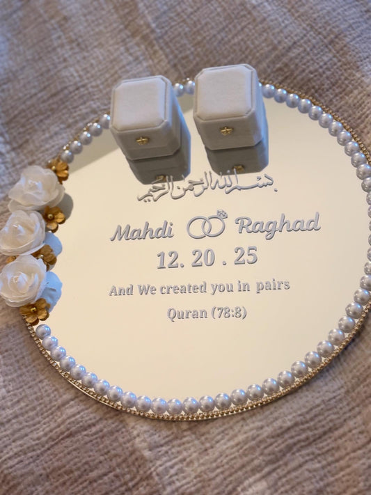 White and Gold Engagement Tray