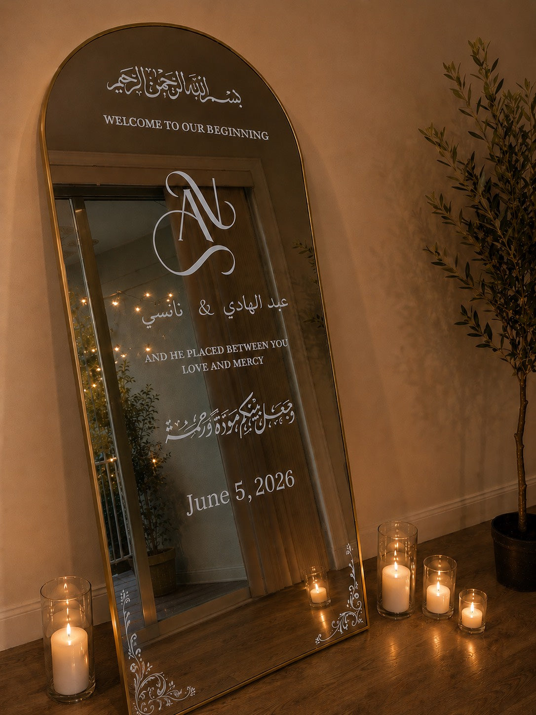 Gold Arch Welcome Sign
