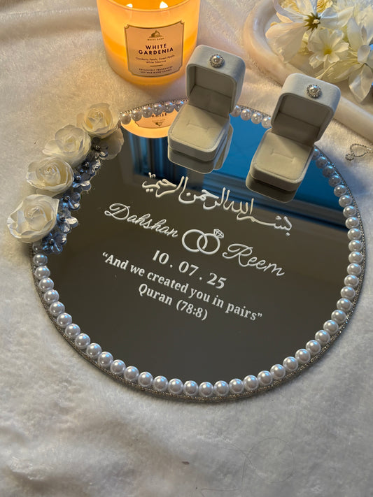 White & Silver Engagement Tray