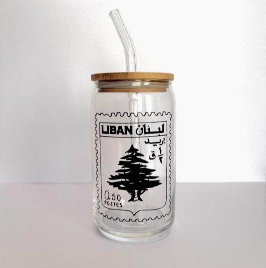 Lebanon Stamp Glass Tumbler