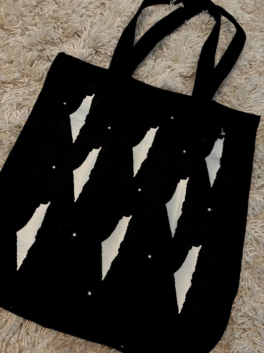 Palestinian bedazzled tote bag
