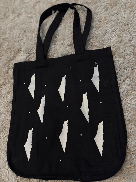 Palestinian bedazzled tote bag