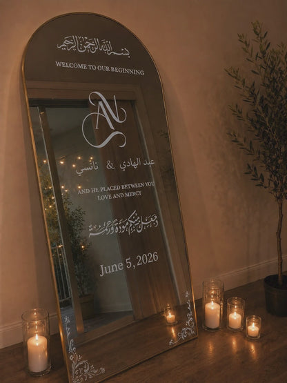 Gold Arch Welcome Sign